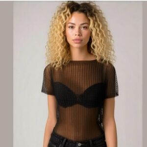 ZARA Black Mesh T-shirt